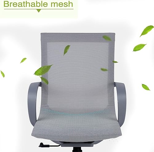 Miniatura 7 de Livebest Silla ergonómica de oficina de malla, silla de computadora con respaldo medio con soporte lumbar, reposabrazos, ruedas giratorias de altura