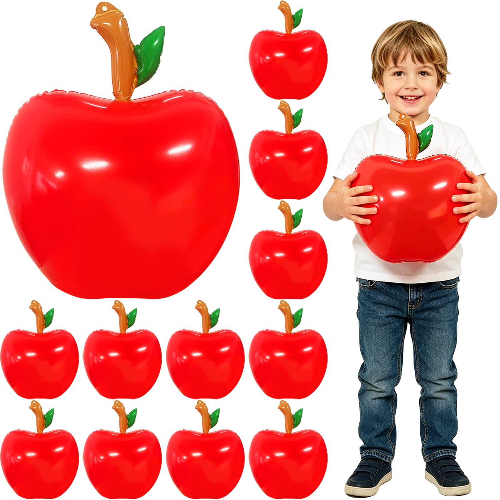 Photo 1 of 12 Pcs Large Inflatable Apple Balloons,Back to School Balloon Decoration
