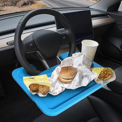 Miniatura 2 de Bandeja de volante para computadora portátil y alimentos Bandejas universales Accesorios Escritorio Coche Soporte de viaje Bandeja de alimentos para