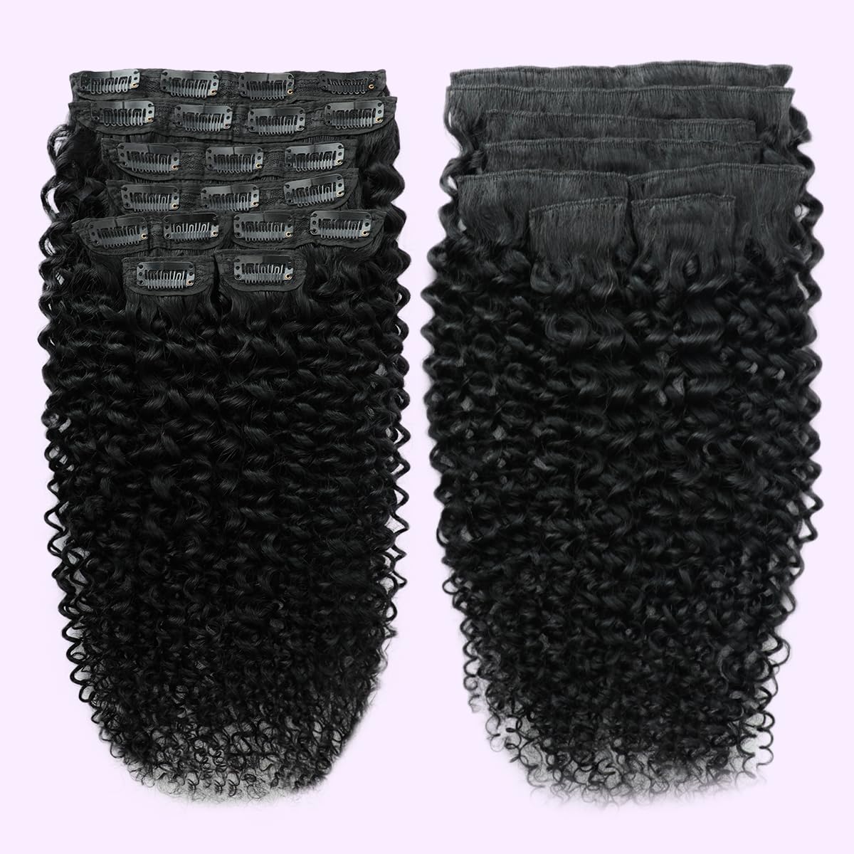 20 Inch Kinky Curly Clip In Hair Extensions 8Pcs 110g Human Hair Kinky Curly Clip in Extensions Human Hair 3C 4A Curly Clip  main image 3