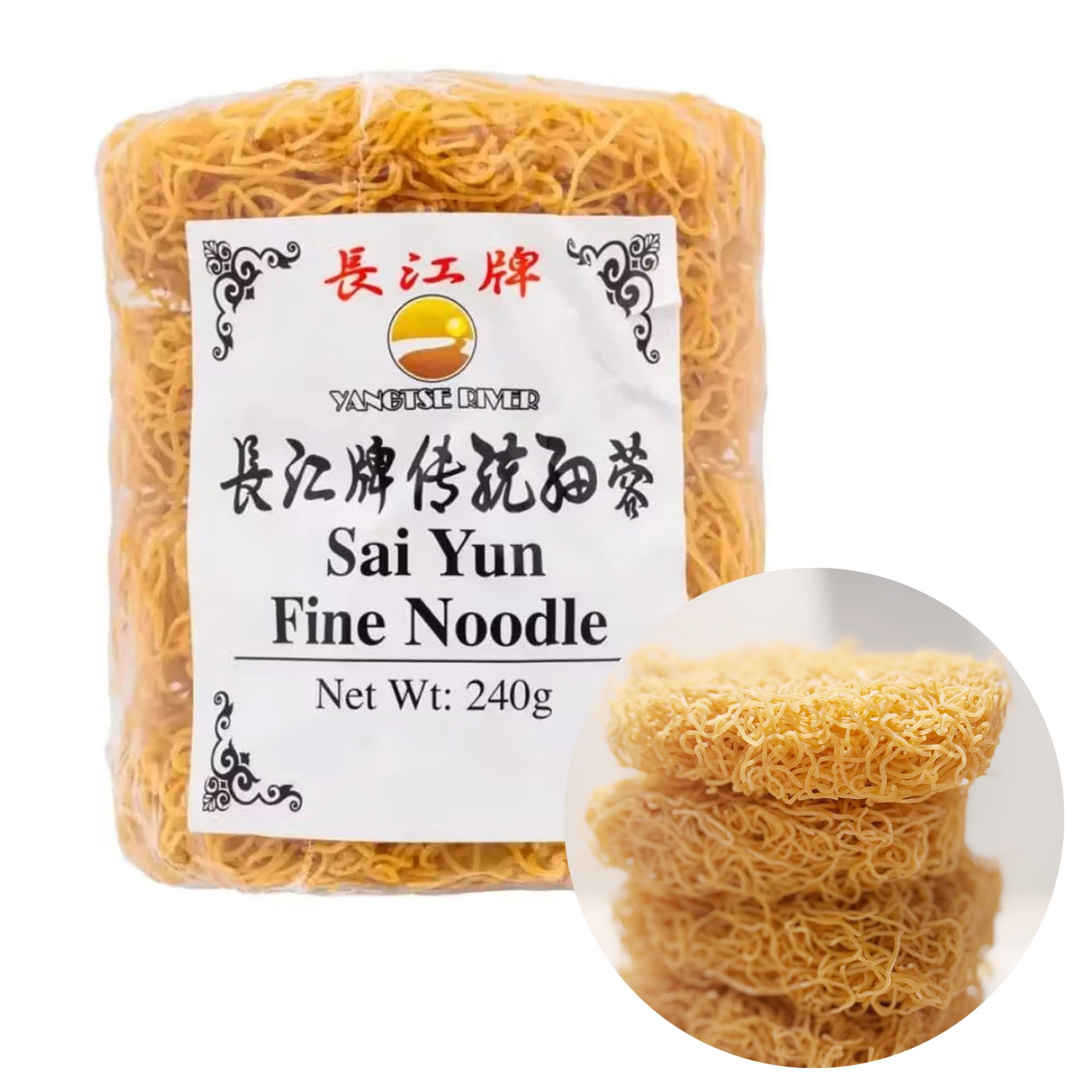 Traditional Hong Kong Style Sai Yun Ramen Noodles 240g – Thin Wheat Noodles for Stir-Fry, Chow Mein & Soup 傳統港式細蓉