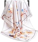 DRESHOW 35” Large Square Satin Head Scarf - 4Pcs Silk Accessories Classic Patterned Squares Beach Bandanas for Women
