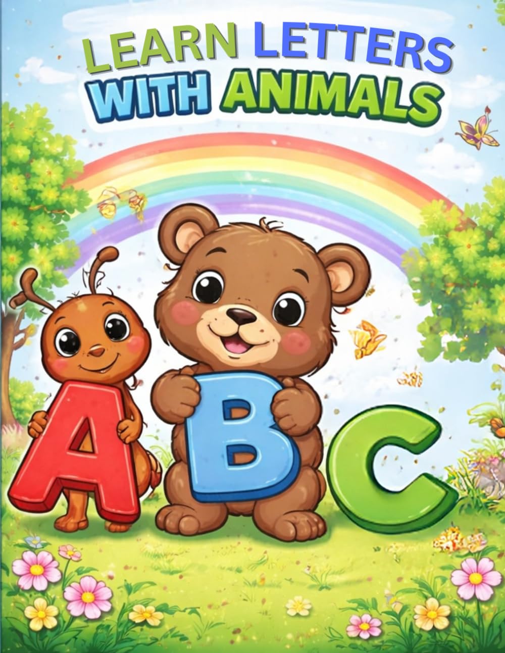 LEARNING LETTERS WITH ANIMALS: A to Z Animal Alphabet Coloring Book for Early Learners and Preschool Kids