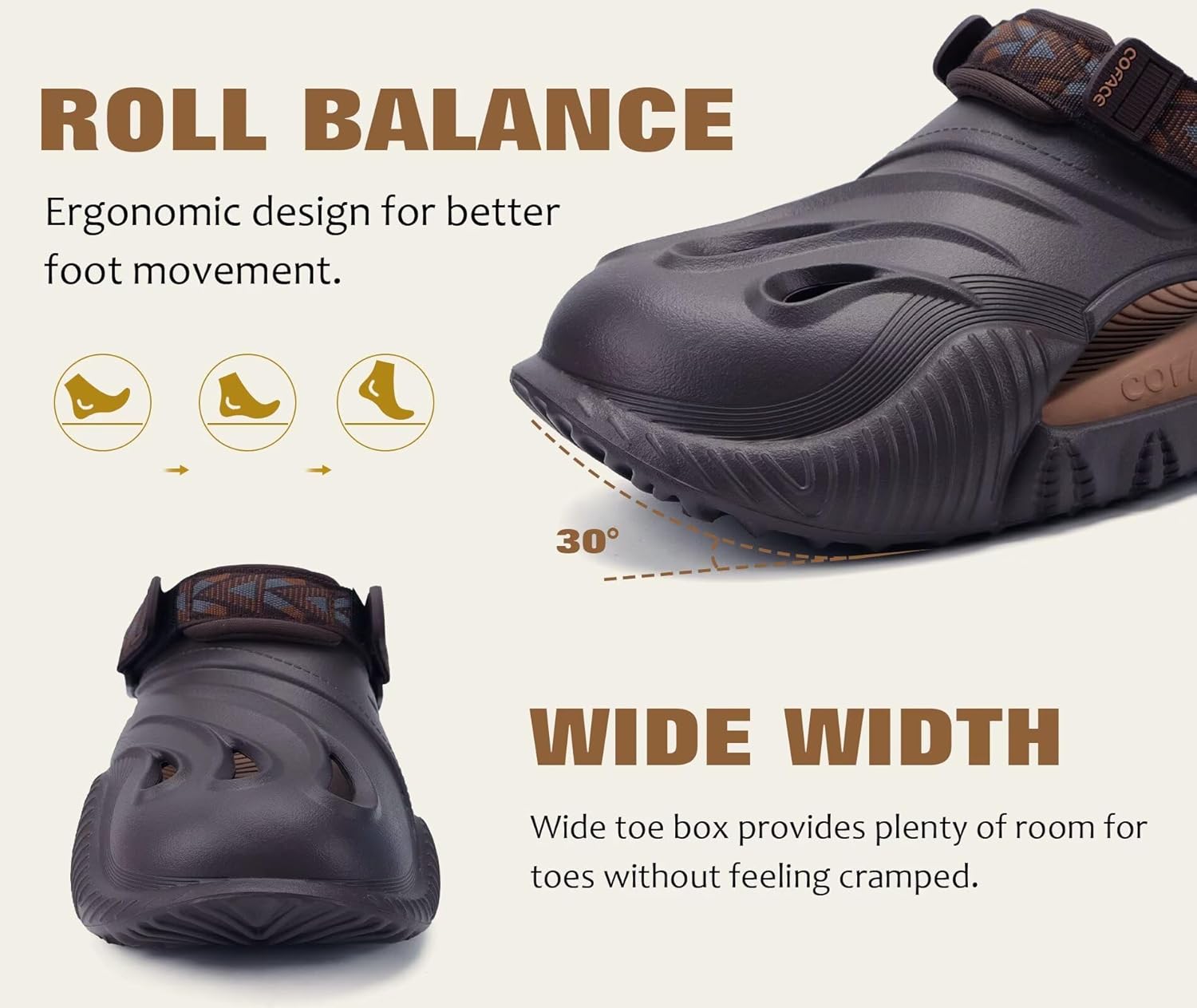 COFACE Mens Recovery Clogs Comfortable Walking Thick Cushion Sandals Sport Casual Orthopedic Mules with Plantar Fasciitis Arch Support - Image 7