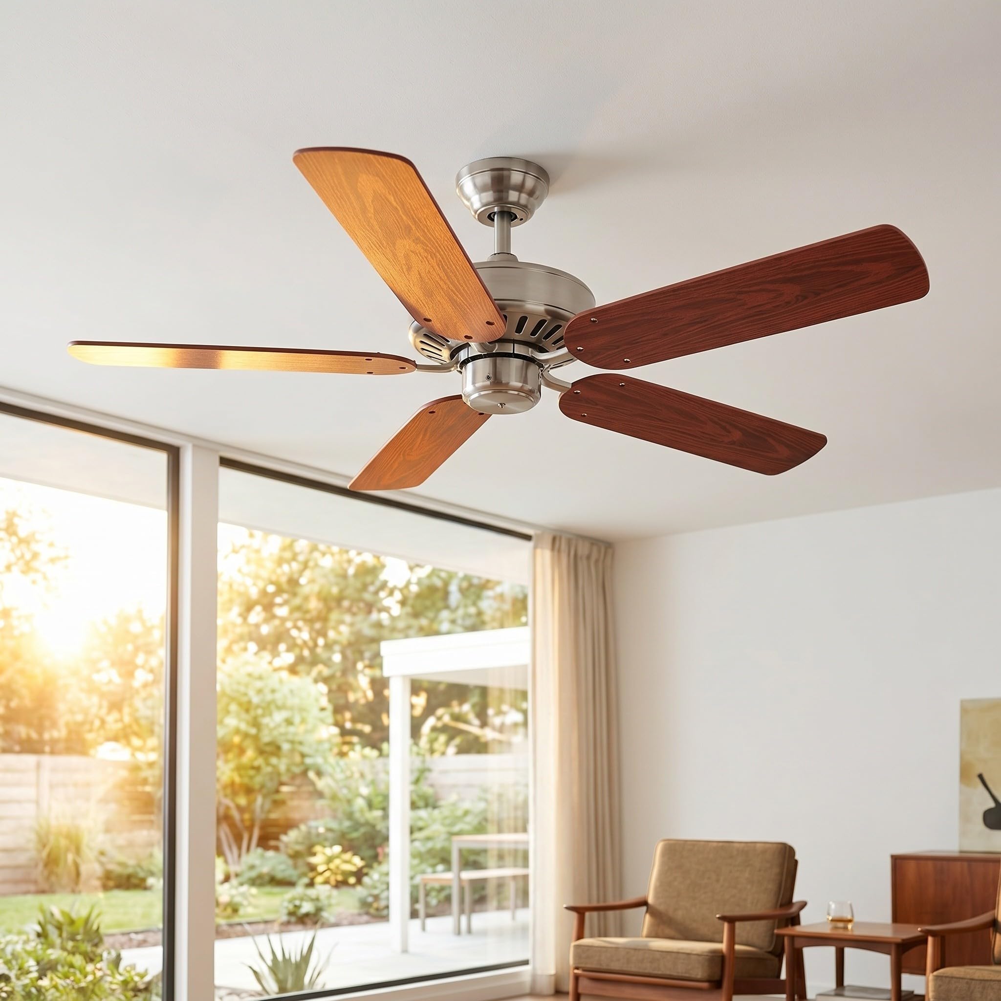 4 Piezas Aspas para Ventilador de Techo de Plástico Marrón, Ajuste
