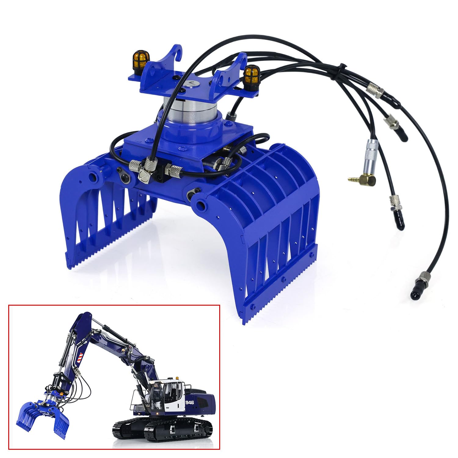 Metall Hydraulische Greifer mit Licht für DIY 1/14 946 946-3 Tracked Wheeled RC Bagger Modell Befestigungen