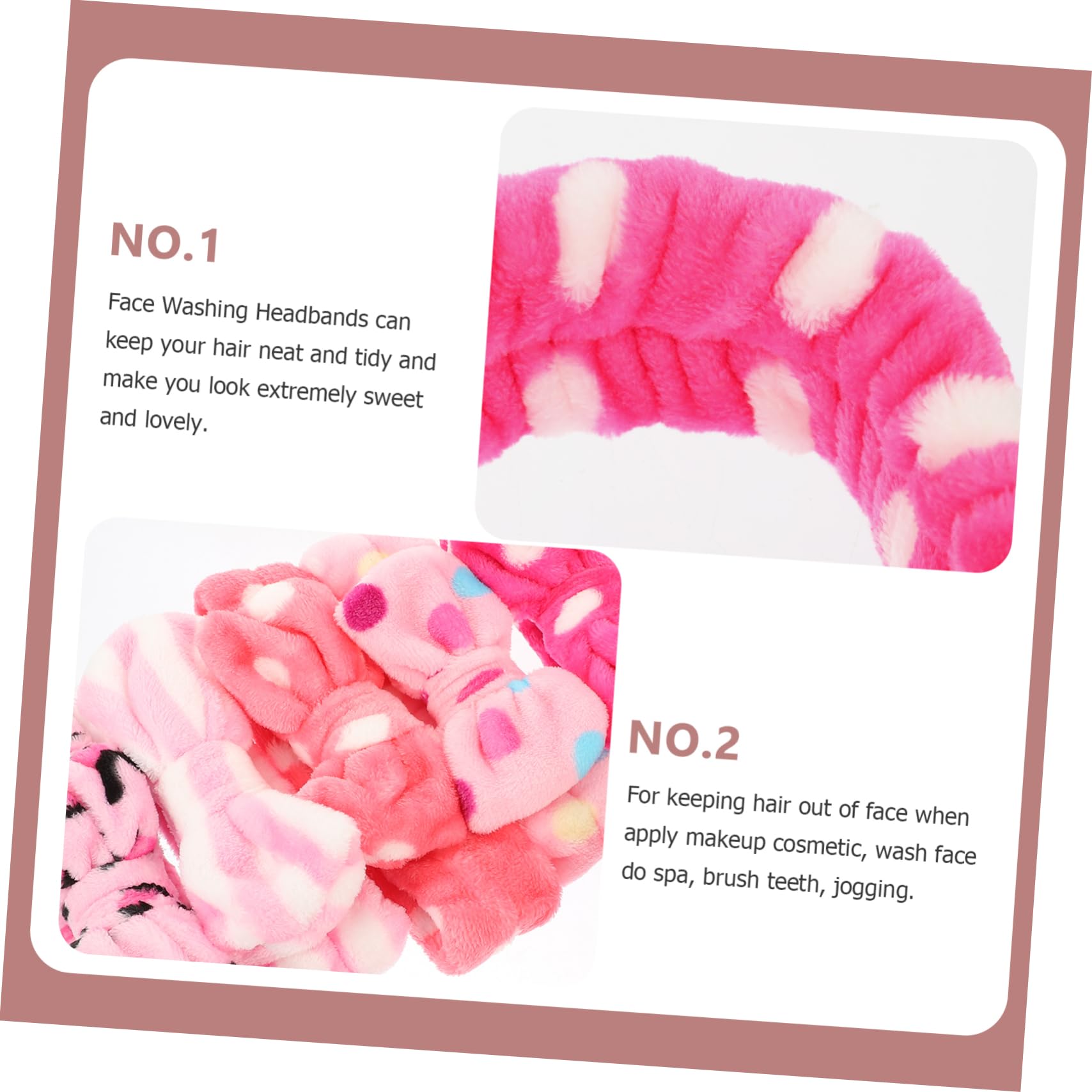 FRCOLOR 3 Set Di Fasce Per in Pile Di Corallo Fasce Per Da Spa Per Donne Per Per Il Trucco Set Di Per Per La Della Pelle 6 Pezzi * 3