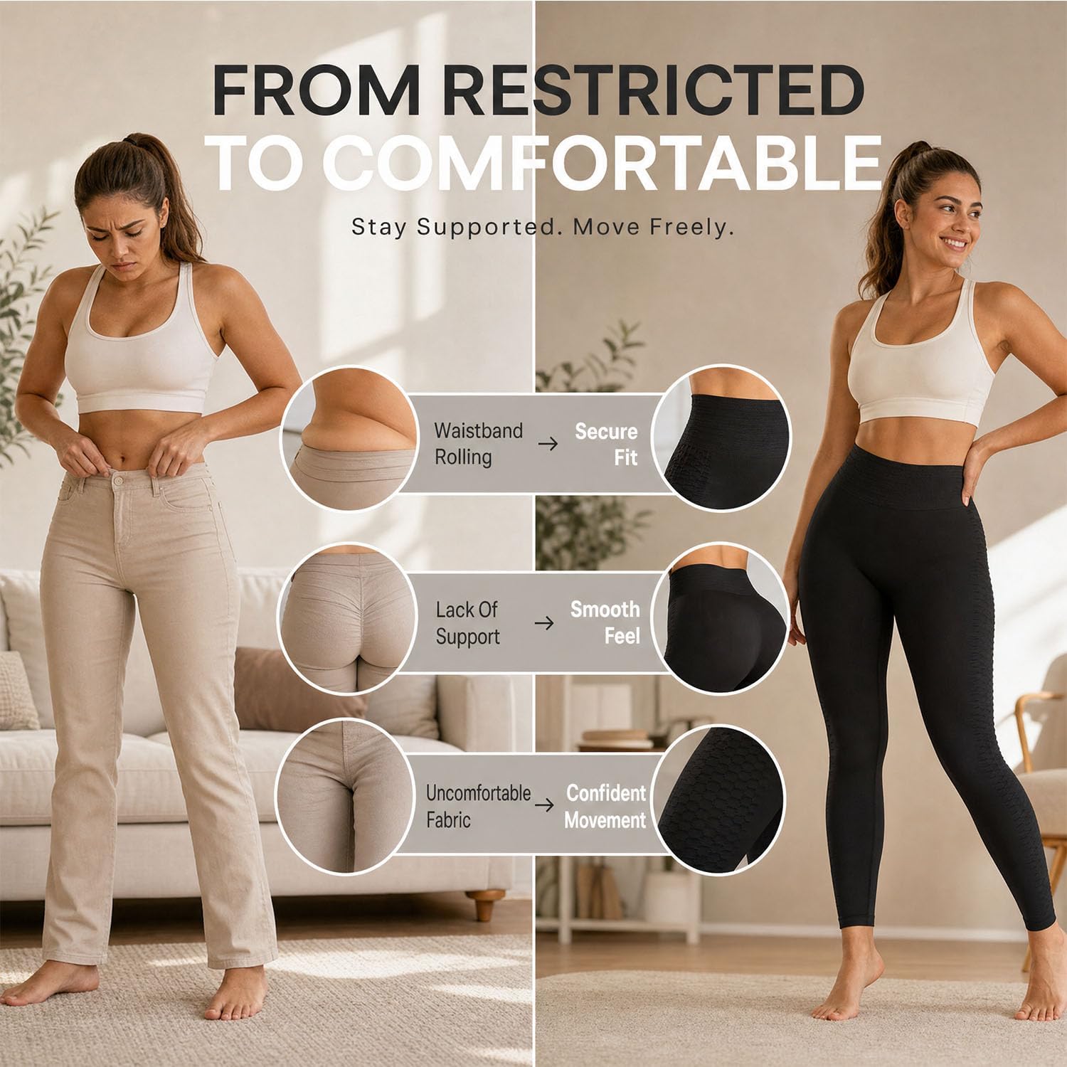 3D Anti Cellulite Leggings for Women,High Waist Metabolic Booster Leggings Breathable Daily Workout Yoga Pants
