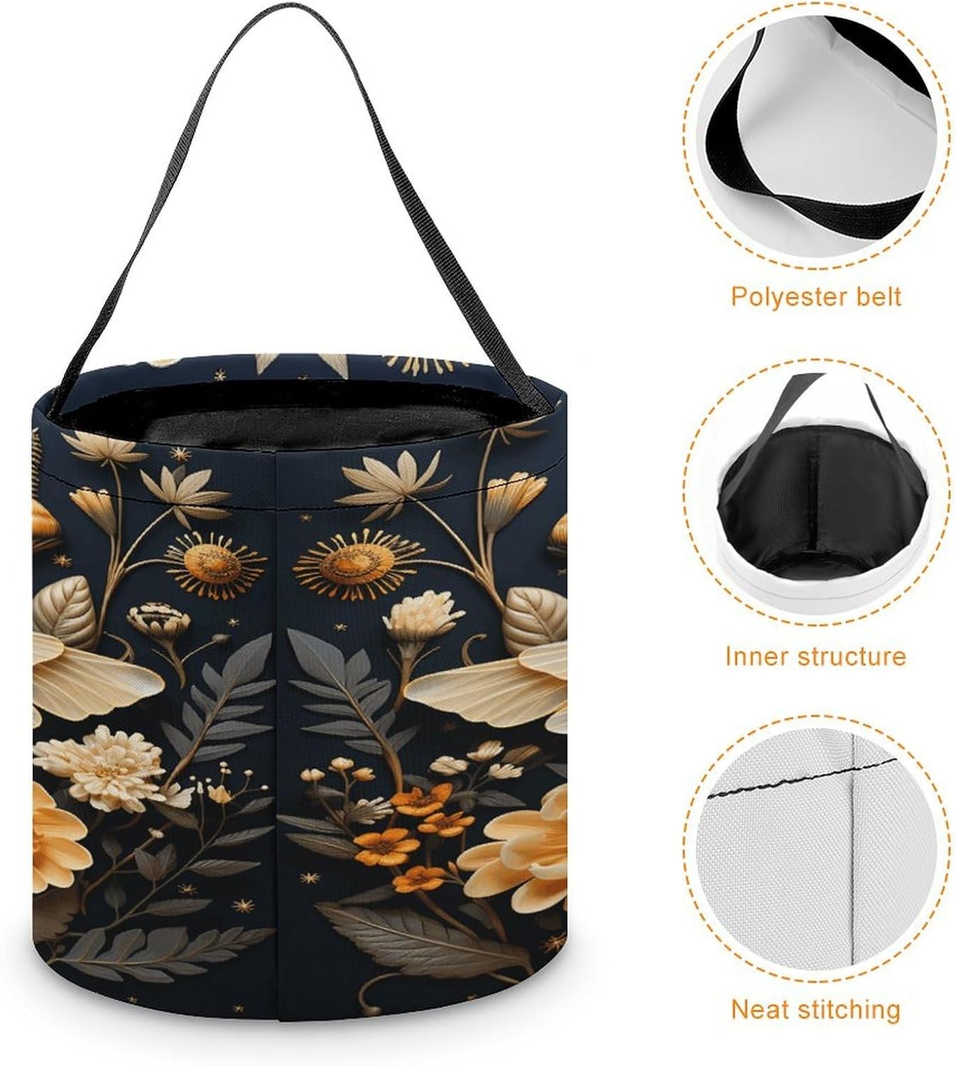 LLUTSNTH Golden Beessss Halloween Tote Treat Bag for Trick Or Treat image 4