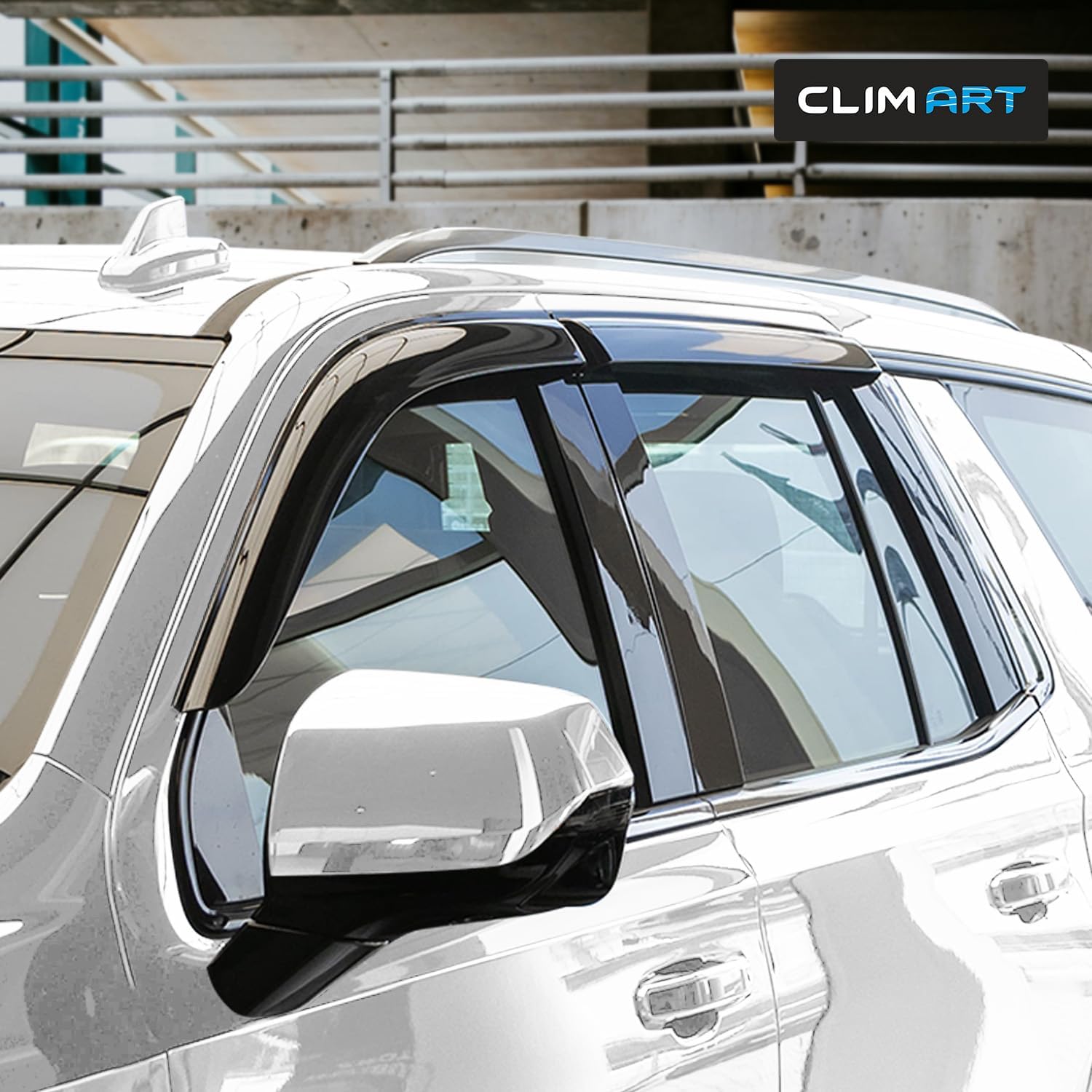 CLIM ART Incredibly Durable Rain Guards for Cadillac Escalade 2021-2026,Original Tape-on Window Deflectors,Vent Deflector,Window Visors,Car Accessories,4pcs. - 421259