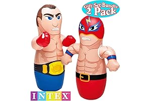 3D Bop Bag Blow Up Inflatable Boxer & Wrestler Gift Set Bundle - 2 Pack