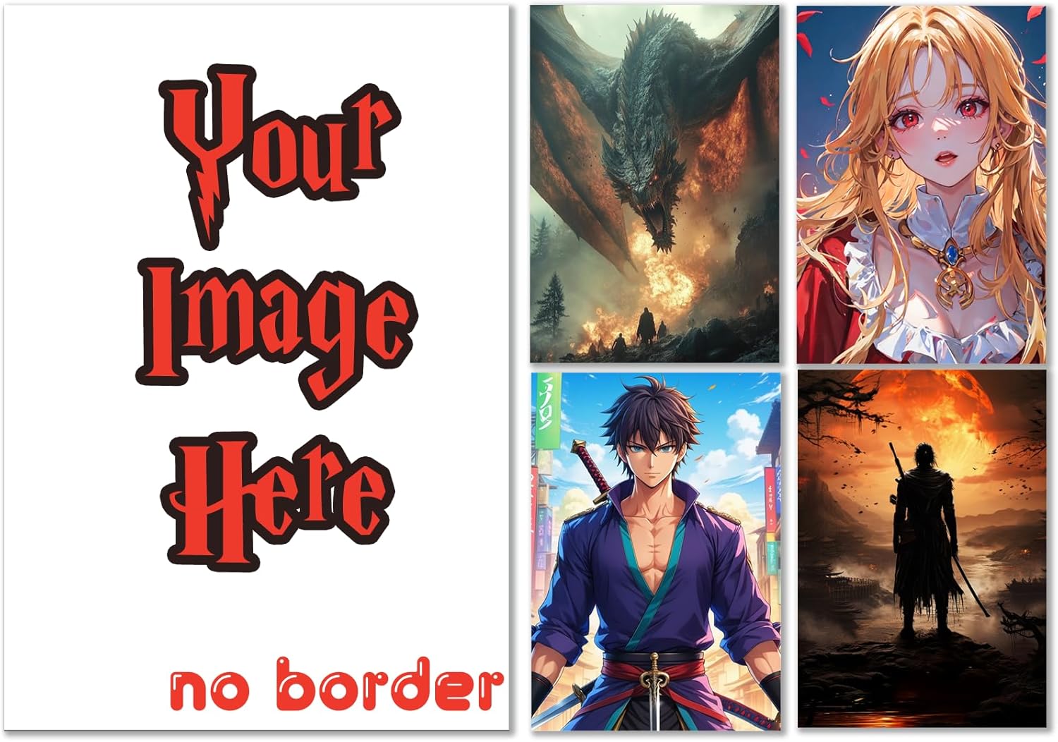 Custom Card Sleeves, Borderless, Edge to Edge, Make Your Own Trading Collectible Card Protector, No Border, for Magic The Gathering – MTG, TCG, OCG