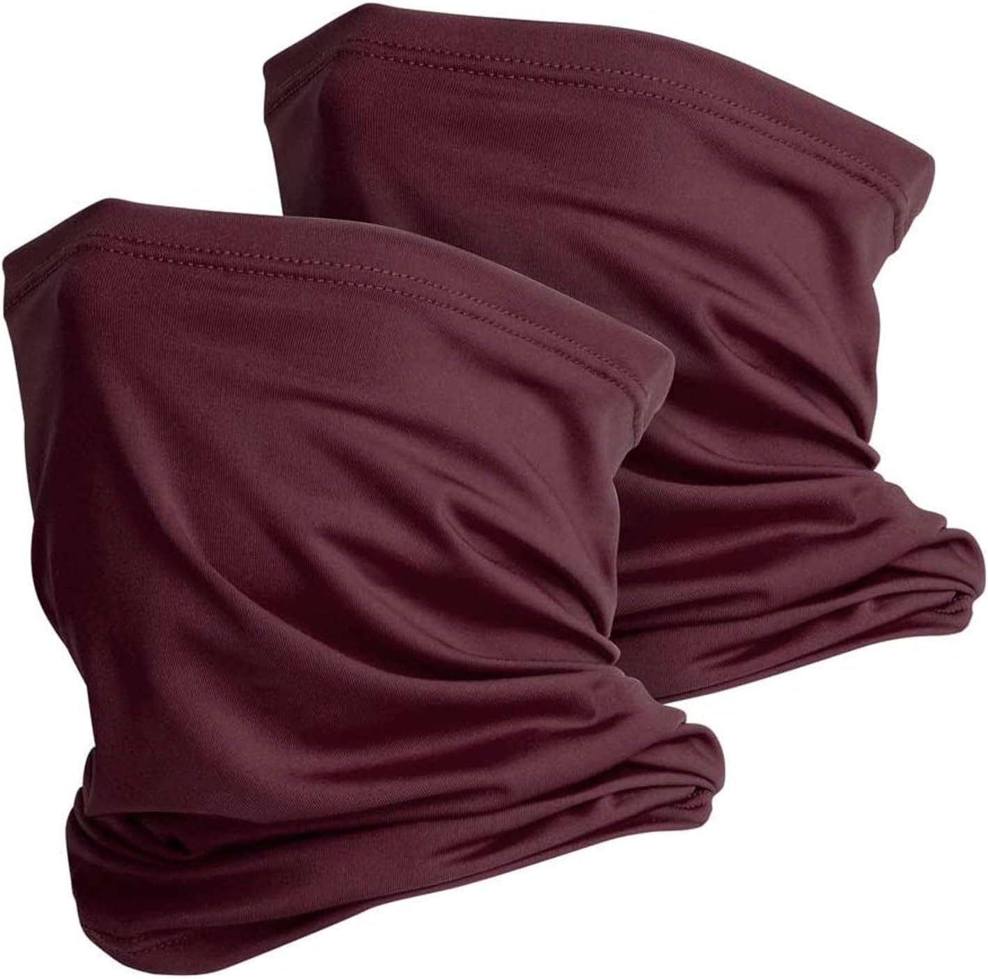 Snood Face Mask UK MADE Snoods for Men Women - x2 Windproof Scarf Mask Face Covering Polyester Burgundy, 2 Count (Pack of 1)