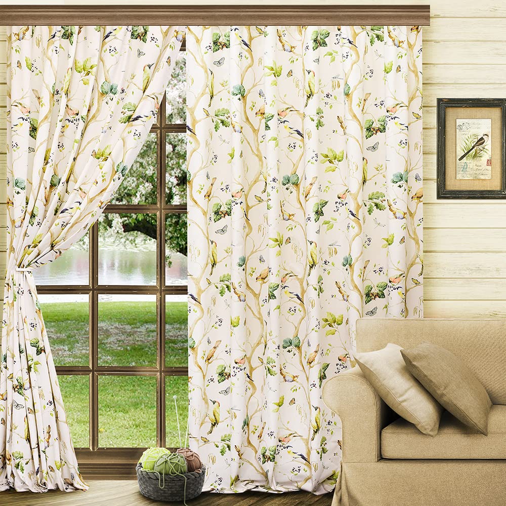 DHEBA FASHION 3D Leaves Digital Printed Polyester Fabric Curtains for Bed Room, Living Room Kids Room Color Green Window/Door/Long Door (D.N.96) (4 x 7 Feet (Size: 48 x 84 Inch) Door, 2)