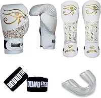 Kit Muay Thai Kickboxing Luva Bandagem Bucal Caneleira Egito