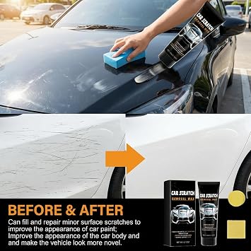 Car Scratch Remover Kit,Removes Scratches Anti-Ca/r Scr/atch Repair,Car Scr/atch Repair Kit for Deep Scratches,C/ar Scra/tch Removal Wax,C/ar Scra/tch Re/pair Paste for Cars,with Towel &Sponges