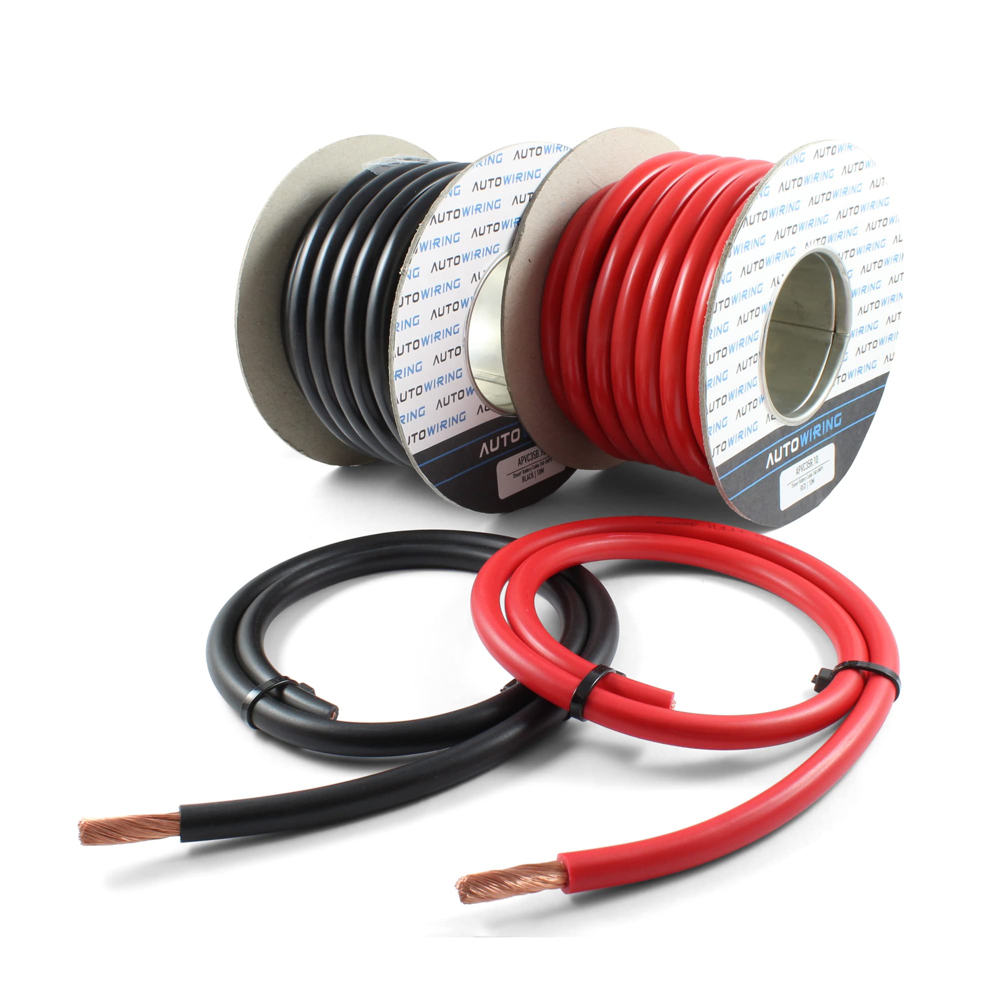 Cavo Batteria Flessibile In PVC 35mm² – 240A, 2 AWG, 3 Metri Nero Per Auto, Inverter E Saldatura