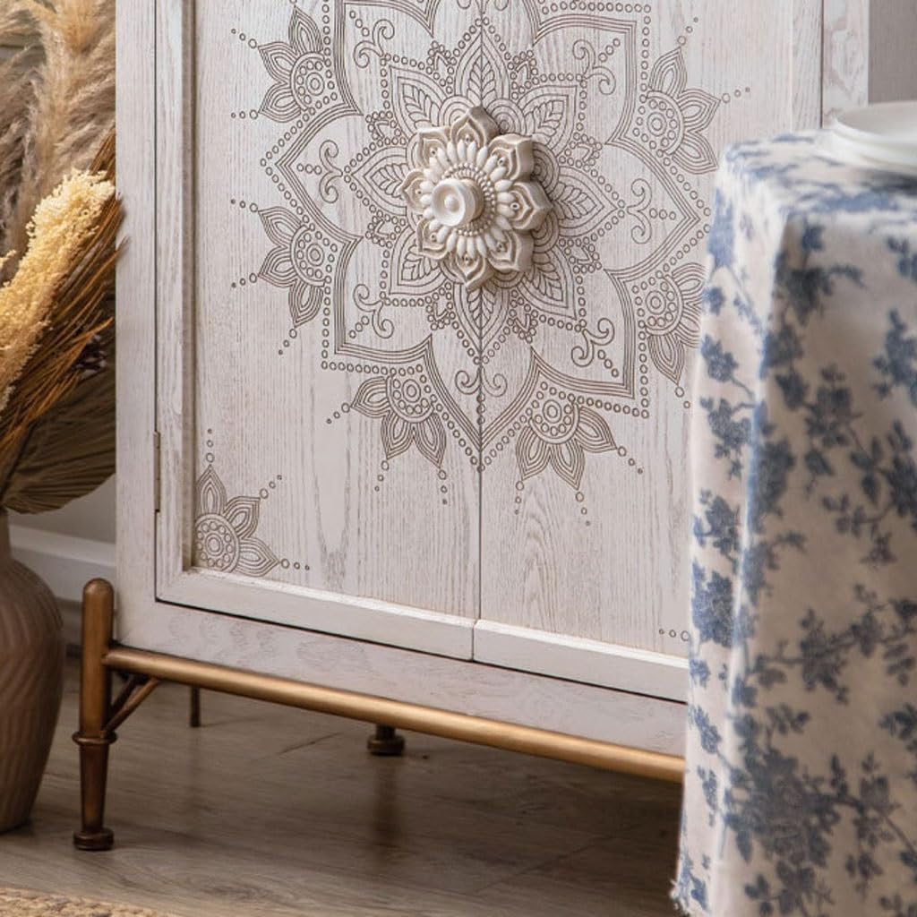 Sideboard Cabinet Retro Simple Carved Glass Storage Dining Sideboard Home Living Room Integrated Glass Cabinet Sideboard Cabinet with Drawers
