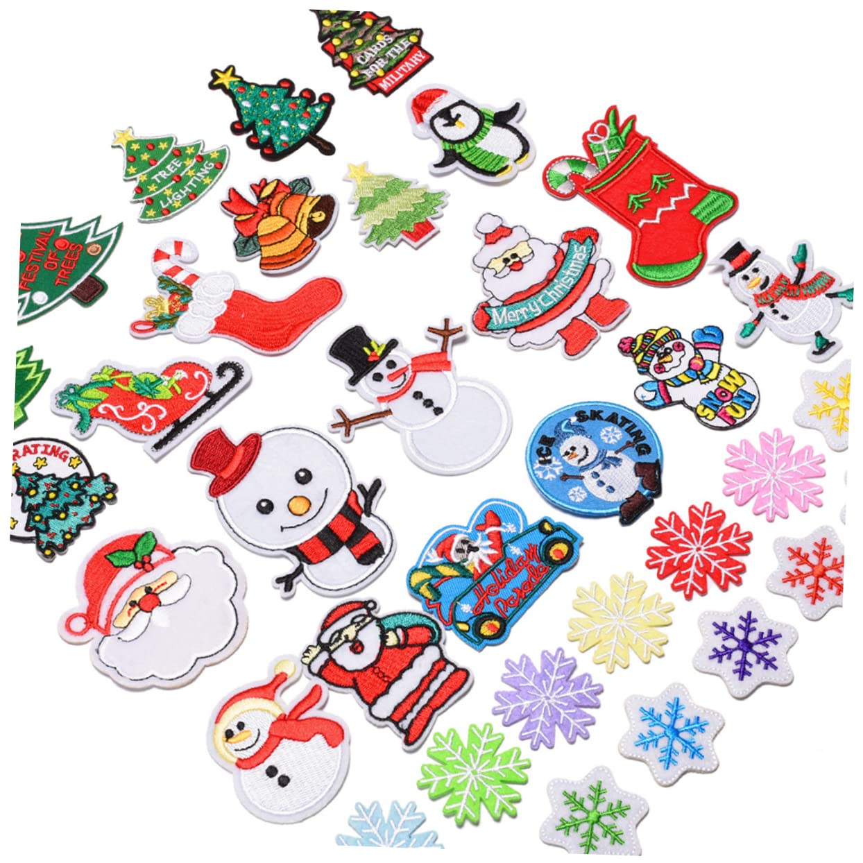 NUOBESTY 3 Sets Vielseitig Verwendbar Weihnachtliche Stickerei-patches Zum Aufnähen Auf T-shirts Röcke Jeans Westen Hüte Und Rucksäcke 34 Stück * 3