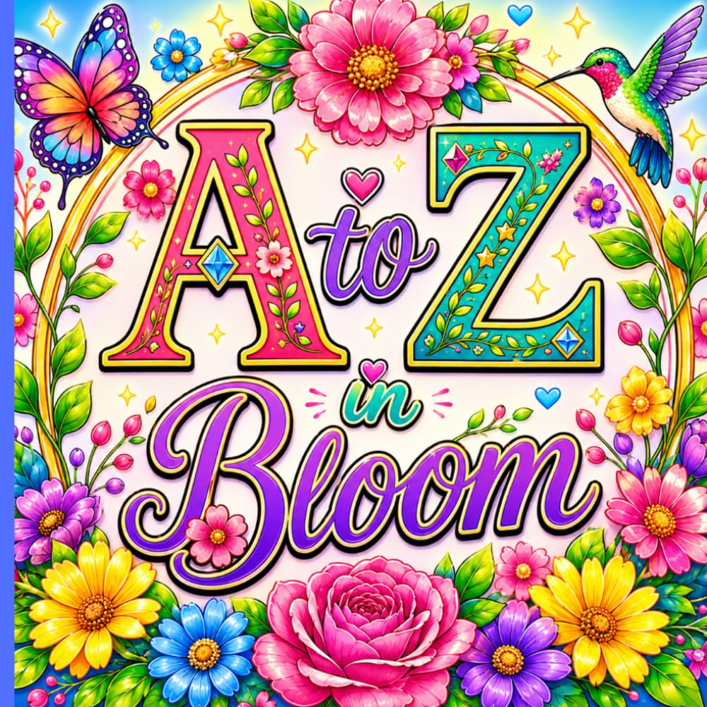 A to Z in Bloom: Learn, Relax & Colour Your Way Through the Alphabet