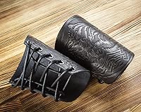 Vista 12 de 100% Genuine Leather Handmade Wrist Cuffs Bracers - LARP Gauntlet - Real Leather Wristbands - LARP Accessories Viking Cosplay Armor Bracelet