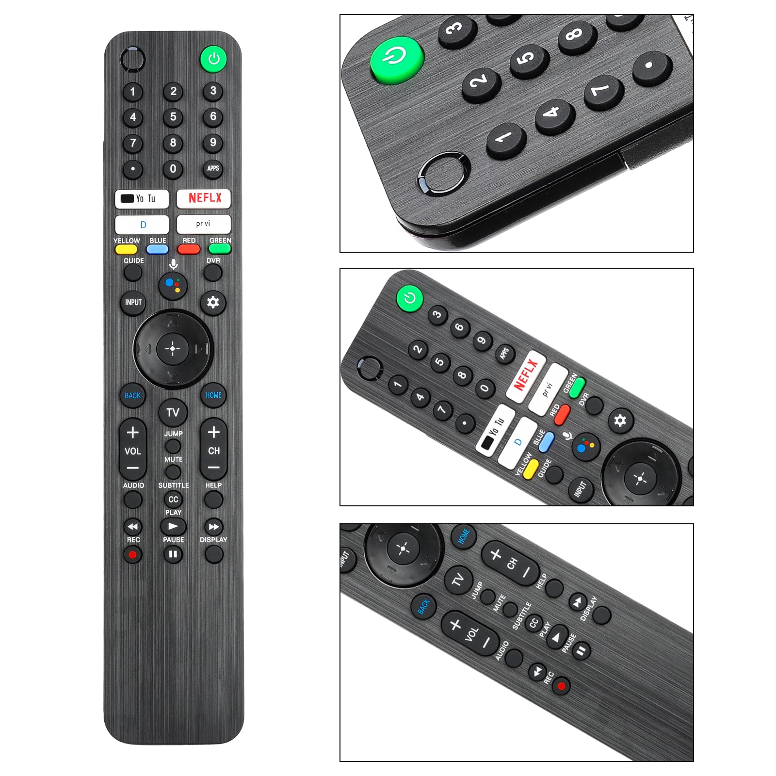 Télécommande vocale RMF-TX520U MG3-TX520U compatible avec Sony Smart TV KD-43X KD-50X XR-50X XR-55ARB Series avec contrôleur de remplacement de touches YouTube Netflix Prime Video