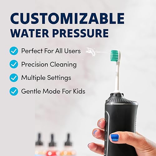 Miniatura 3 de Professional Water Flosser - Advanced Dental Care for a Healthier Mouth, Gum, and Teeth - IPX7 Waterproof Oral Irrigator 7 Replacement Tips, Negro