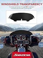 Vista 6 de Amazicha Parabrisas de 5 pulgadas, color negro 96-13, apto para Harley Touring Electra Street Glide y Trike 1996-2013