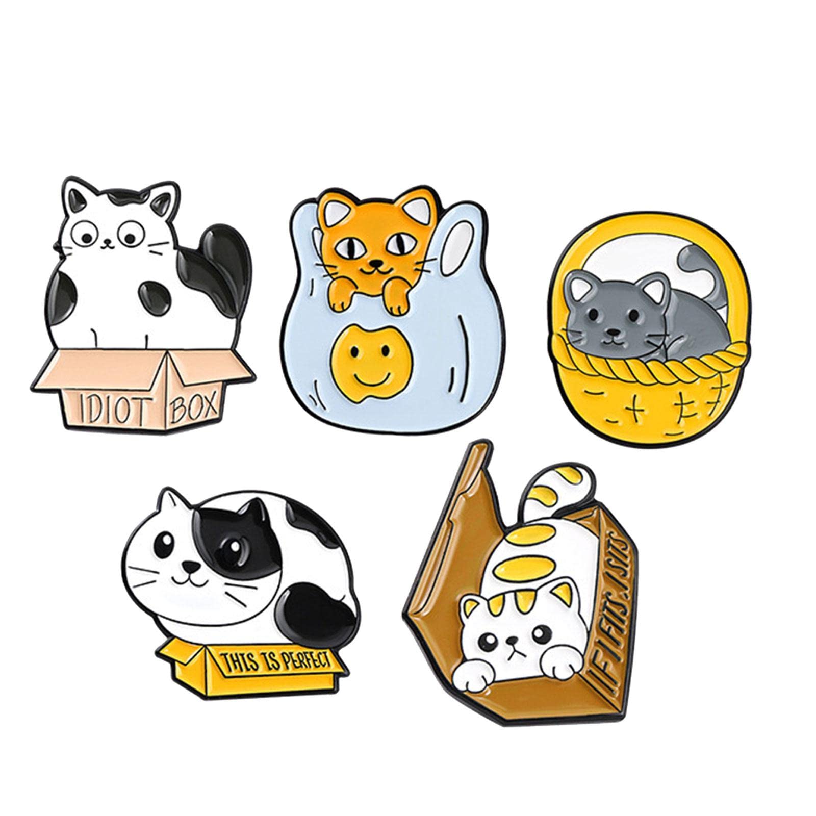 FASHIONMYDAY Fashion My Day® 5 Pieces Cartoon Cat Enamel Brooches Jewelry Pins Badge for Bag Shirt Decor | Pins and Brooches (B0BWFJSQ43) Amazon Price History, Amazon Price Tracker