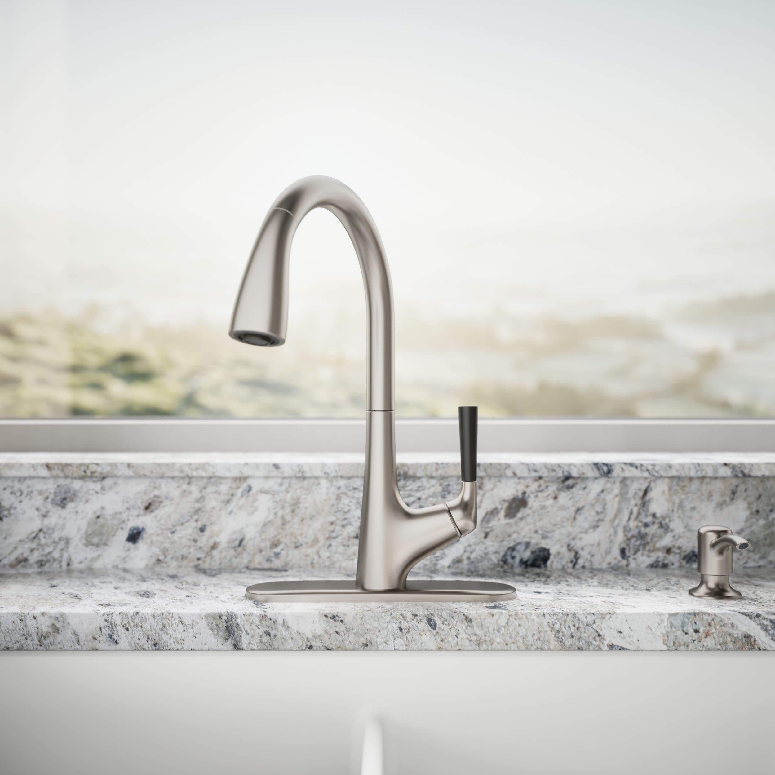 Kohler K-R562-SD-VS Rubinetto Estraibile per lavello della Cucina con Dispenser di Sapone/lozione, in Acciaio Inossidabile, Confezione da 1 pz