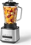 Starfrit 1.5L Blender - 450W with Stainless Steel Blades - 2 Speeds & Pulse Mode - Graduated Glass Pitcher - Non-Slip Feet