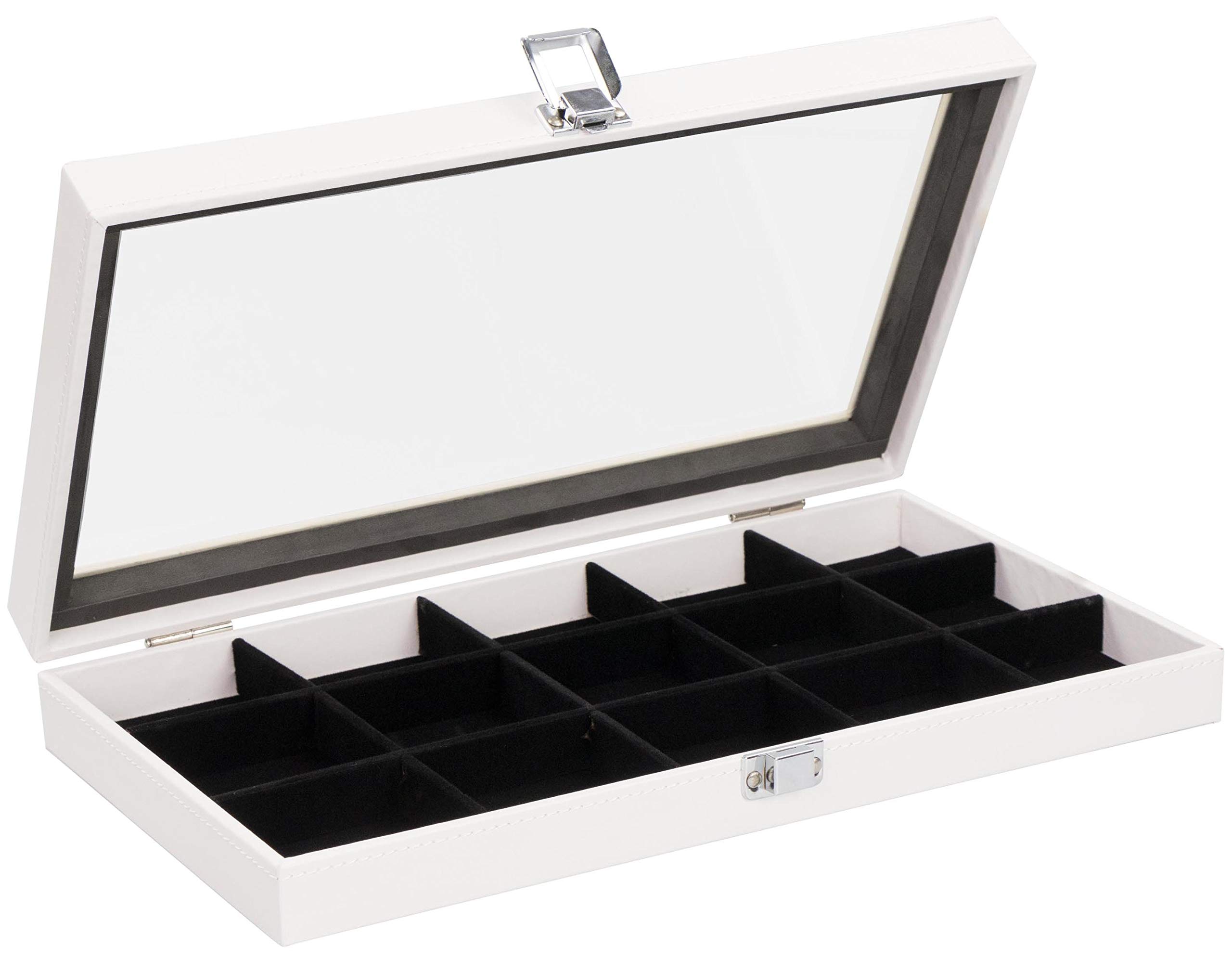 Grinscard Jewellery Box with 15 Compartments White Approx. 37 x 21 x 6 cm