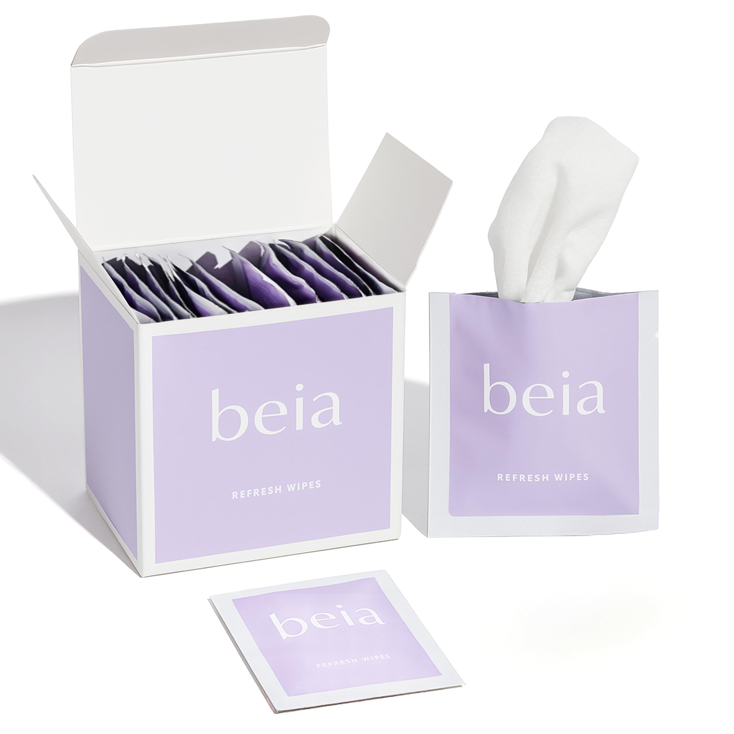 Beia Refresh Wipes - 15 Wipes - Intimate Cleaning Wipes for Body & Face - Adult Wet Personal Wipes for Women Fragrance Free - Vegan Hygiene Body Wipes for Adults Travel Size