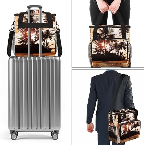 Miniatura 7 de Bolsa de transporte para cafetera con estampado de árboles marinos para Keurig K-Mini o K-Mini Plus K-Mini Plus K-Cup Pods, portátil, bolsa de viaje