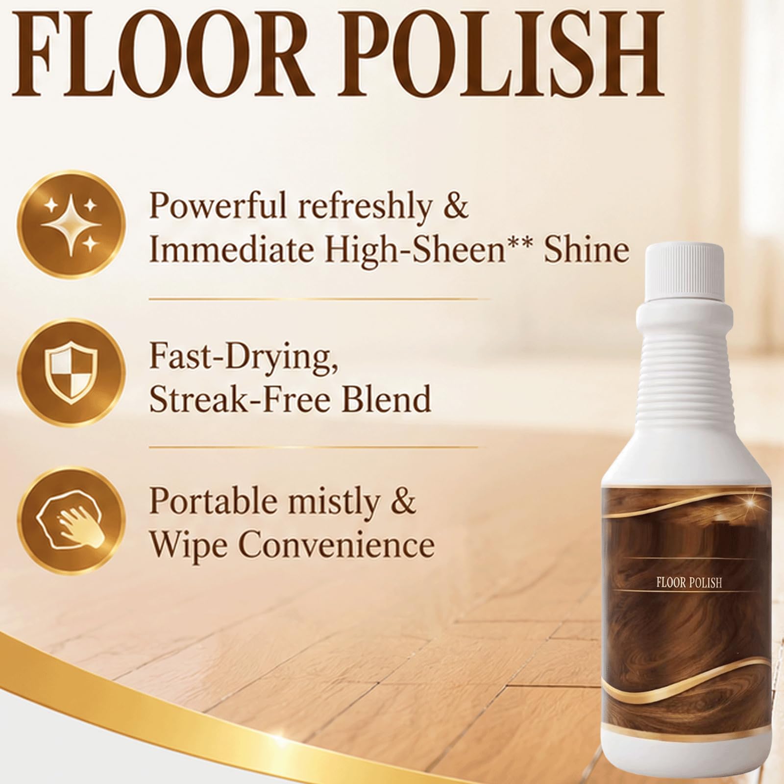Limpiador de pisos de madera y buffly, refuerzo de brillo multiárea para madera dura,laminado y vinilo,piso de alto brillo buffly mistly, madera de secado rápido arealy buffly para muebles, (2 piezas)