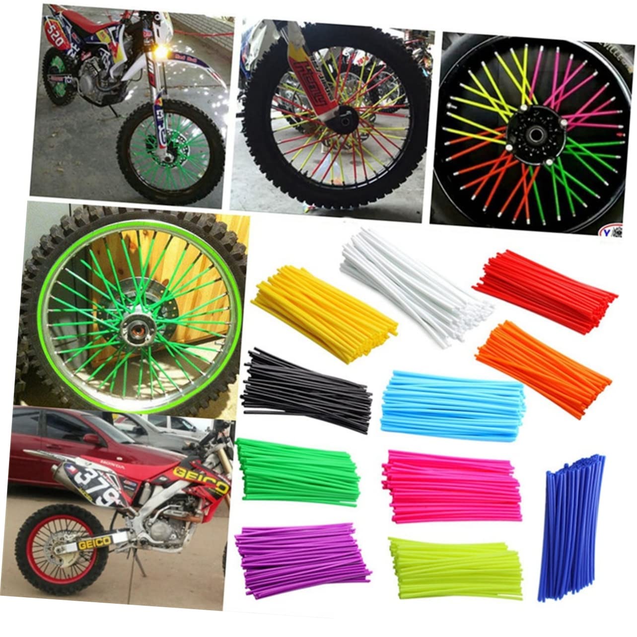 HANABASS 75 Pcs Bike for Motorcycles Bicycles Easy Install Lightweight Compact Decorative Wheel Rim Protectors