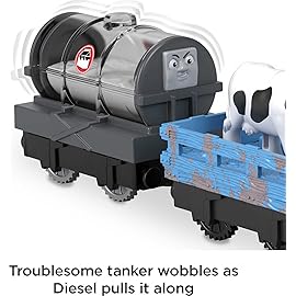 Thomas & Friends Motorized Toy Train Talking Diesel Engine with Sounds Phrases & Cow Cargo for Preschool Pretend Play Kids Ages 3+ Years