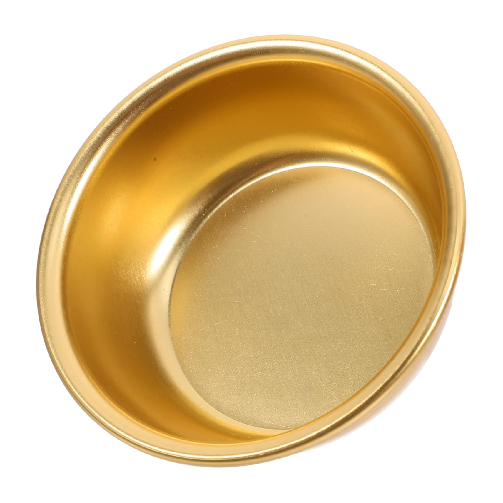 MOLUCKFU Mini Sauce Plate Round Soy Sauce Dish Sturdy Metal Versatile Seasoning Bowl for Dipping Serving