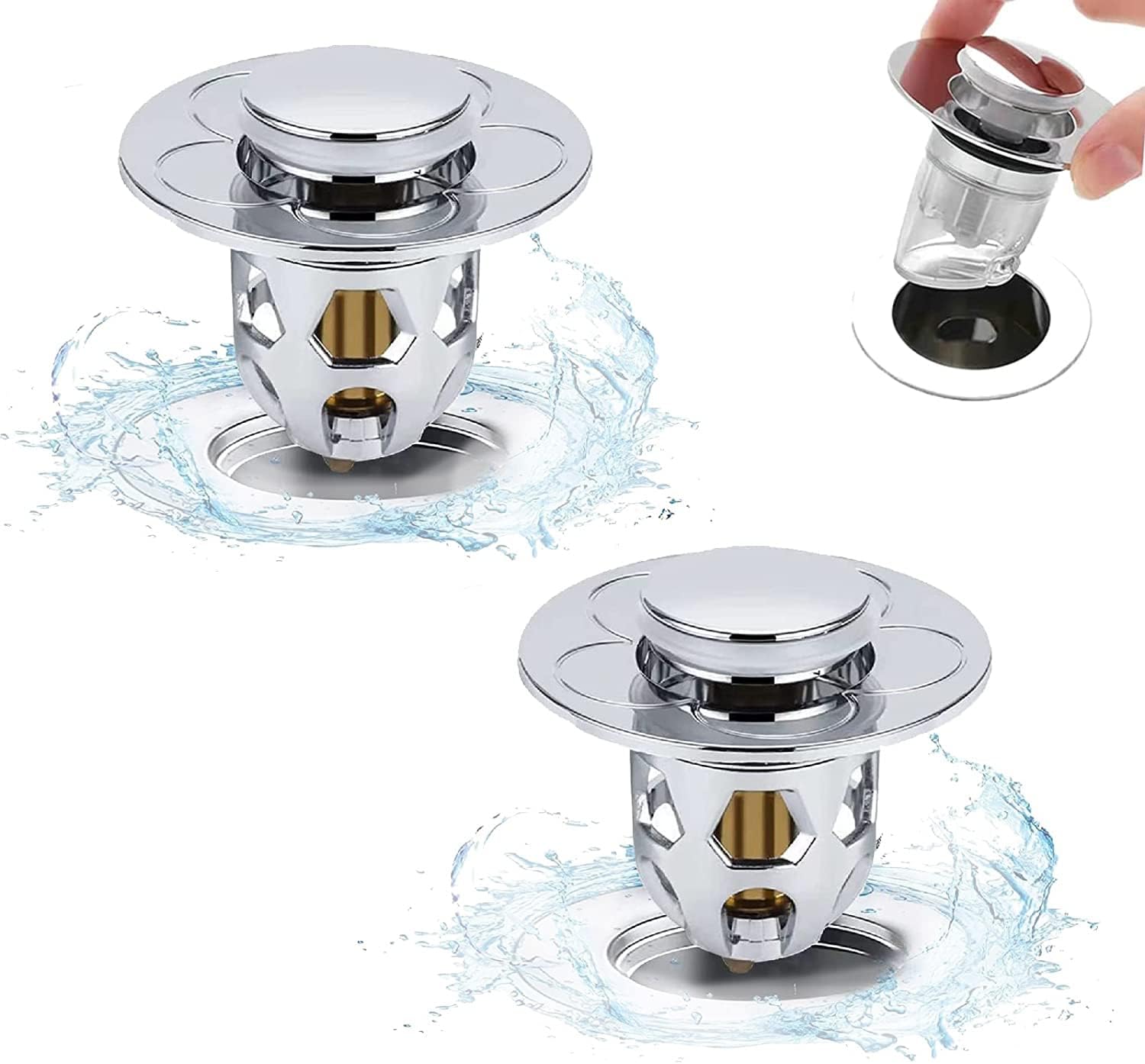 Cozium Upgraded Sink Stopper, Bathroom Sink Stopper, Flix Filter Sink Stopper