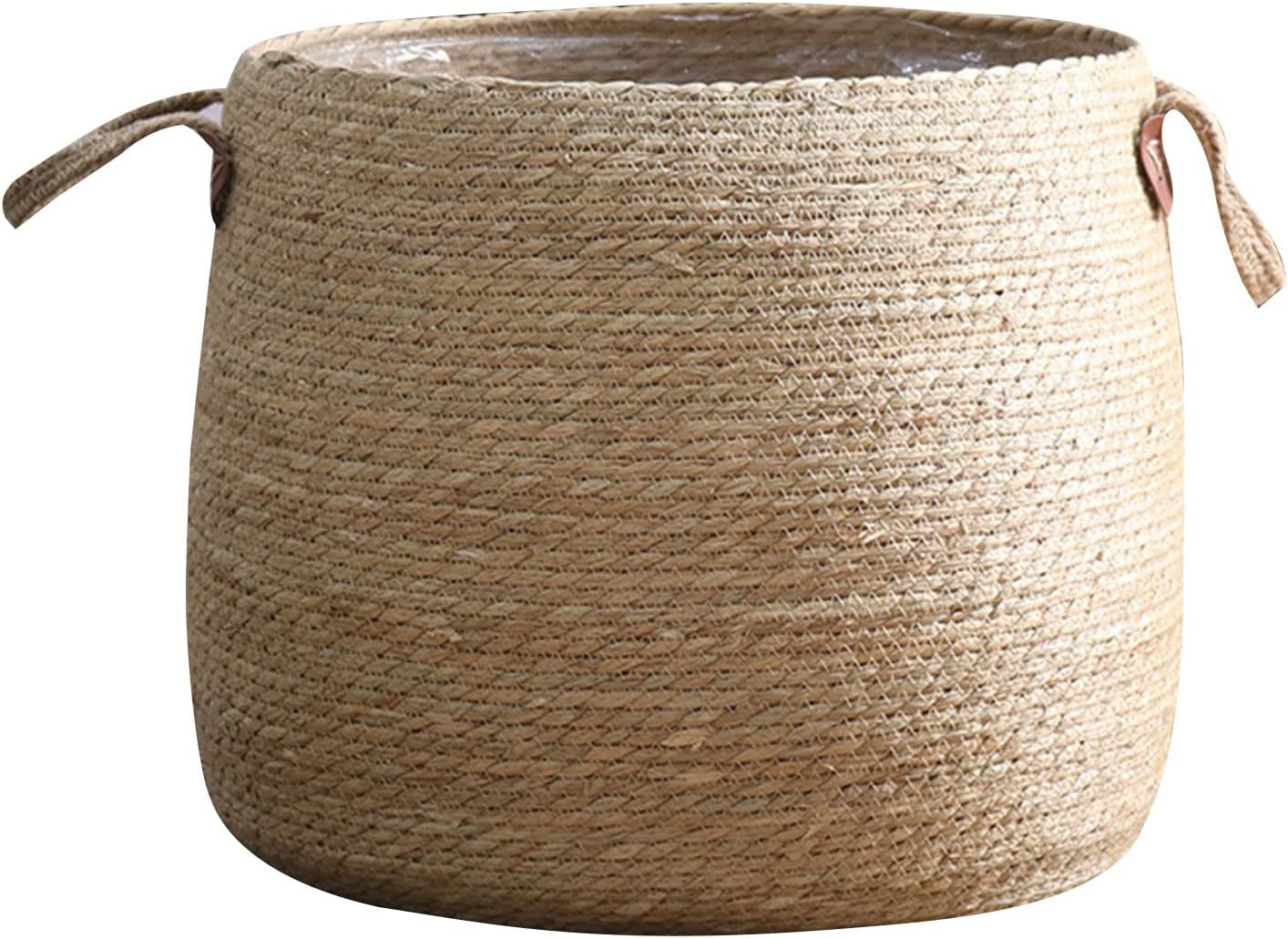 Grass Woven Flower Basket With Handle Decorative Container Supplies For Festival New Year Birthday Party Decoration Small Flower Basket