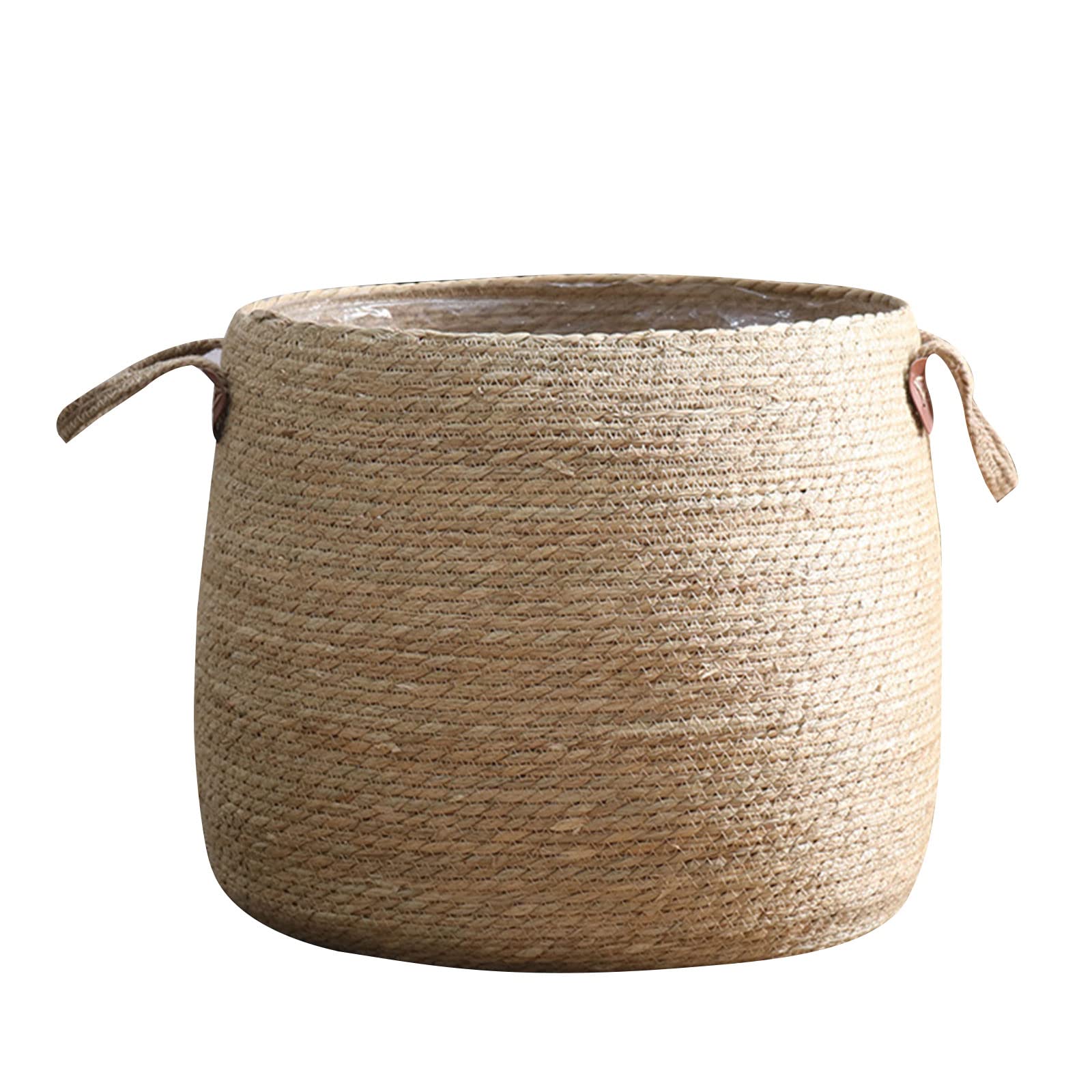 Limtula Grass Woven Flower Basket with Handle Multifunction Organizer Supplies for Indoor Outdoor Garden Yard Plant Planting Flower Basket with Handle