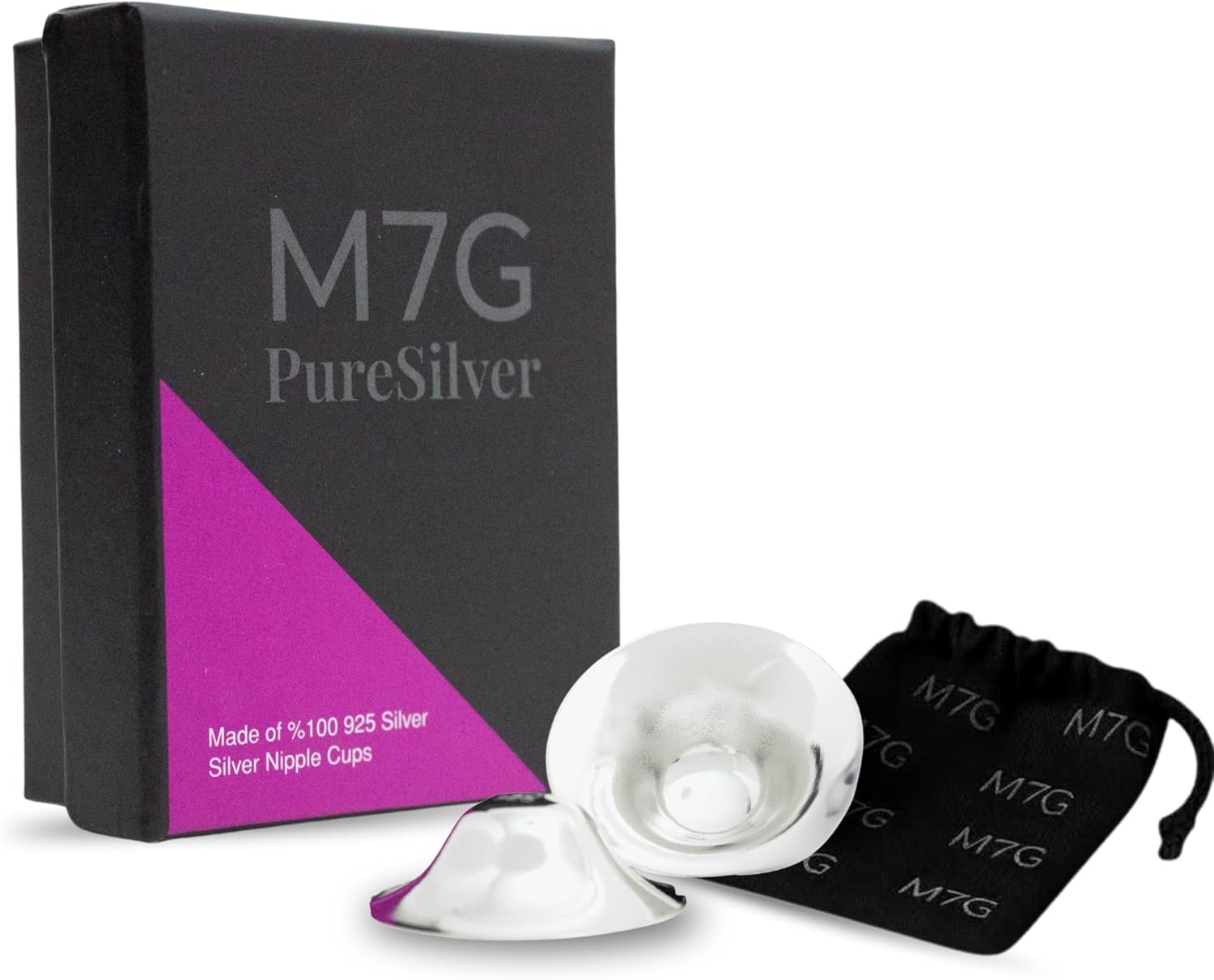 M7G Silver Nursing Cups for Breastfeeding Mothers | Natural Silver Nipple Shields | Reusable Nipple Protector for Sore Nipples | Breastfeeding Essentials | Nickel Free | 925 Silver