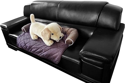 Miniatura 3 de HappyCare Textiles Long Rich - Funda acolchada para sofá cama, para perros y gatos, 40 x 23 x 8 pulgadas, color marrón