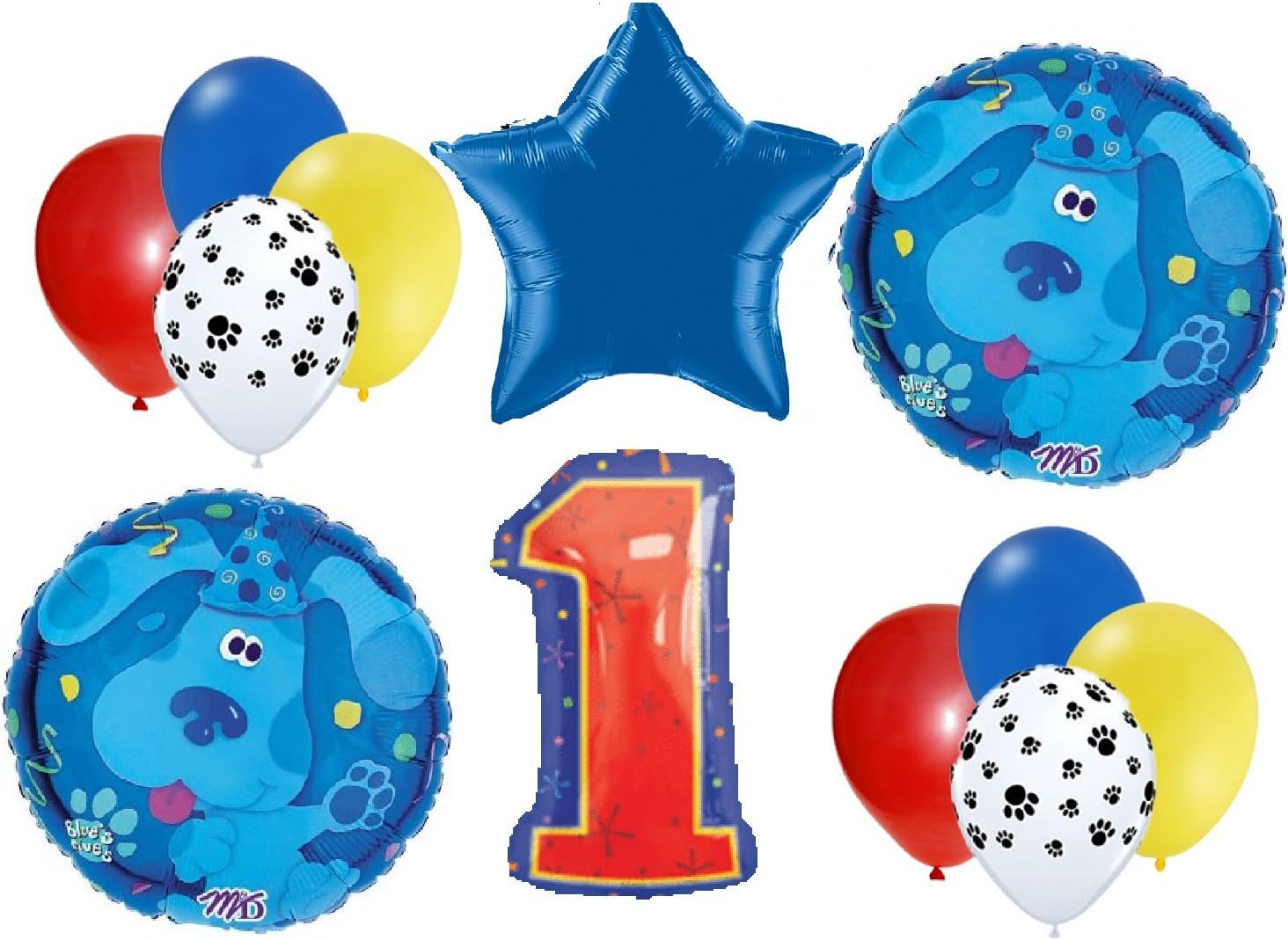 Blues Clues birthday balloons FIRST 1st party decorations supplies mylar latex