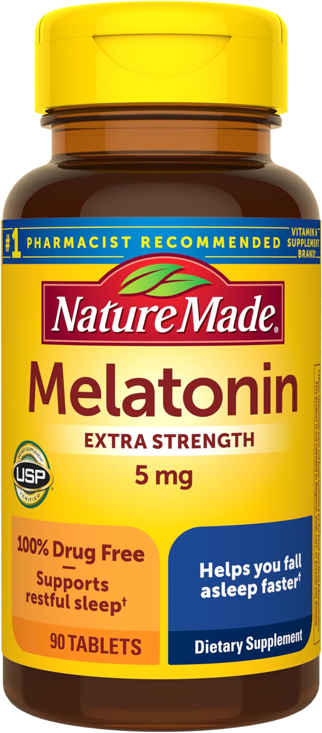 Melatonin Tablets, 5 Mg, 90 Count