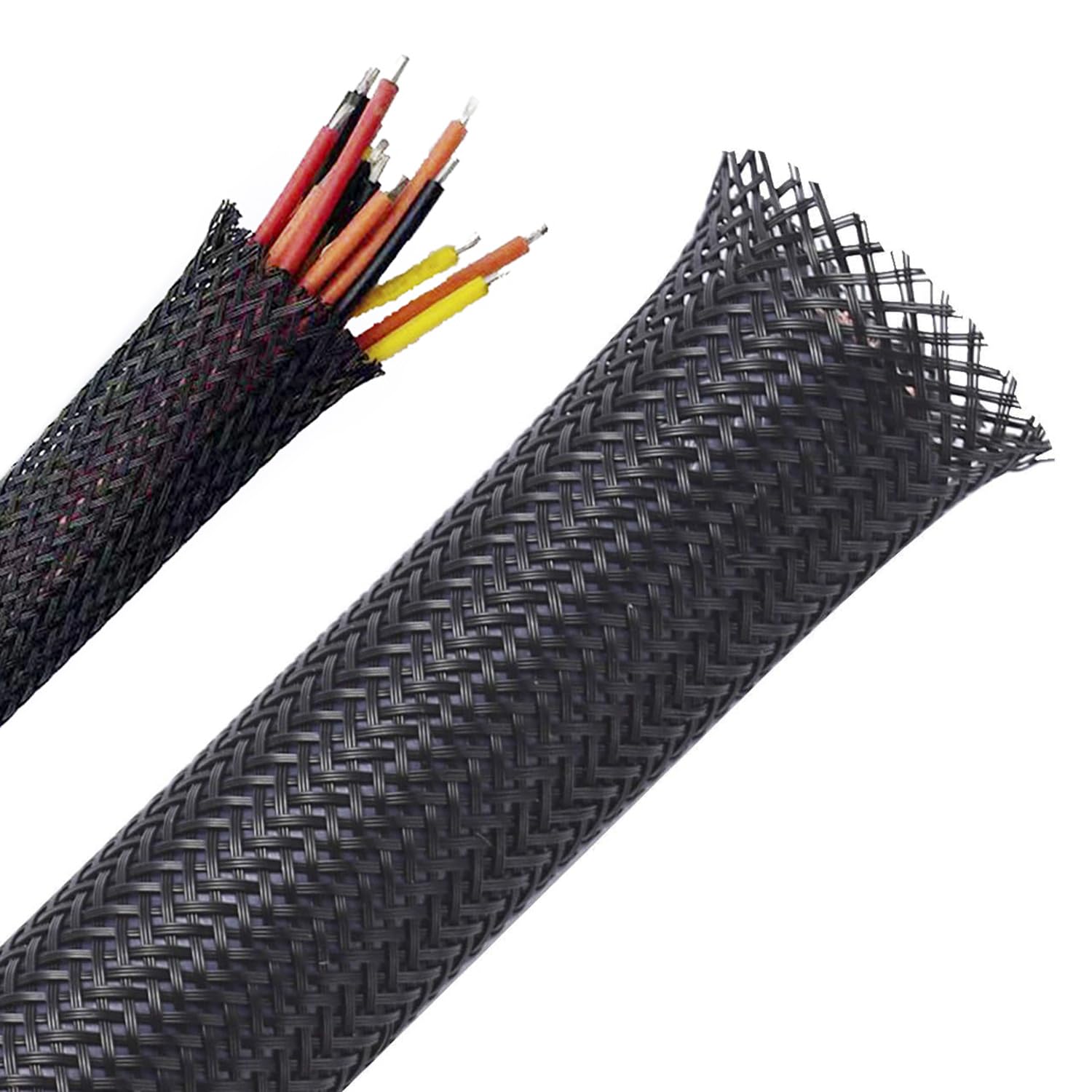 Sponsored Ad – 25ft - 1/4 inch PET Expandable Braided Sleeving, Braided Cable Sleeve, Braided Wire Hider Mesh, Cord Management Organizer for USB Power Video Cable, Flexible Wrap Cover w/Heat Shrinkable Tubes(Black)