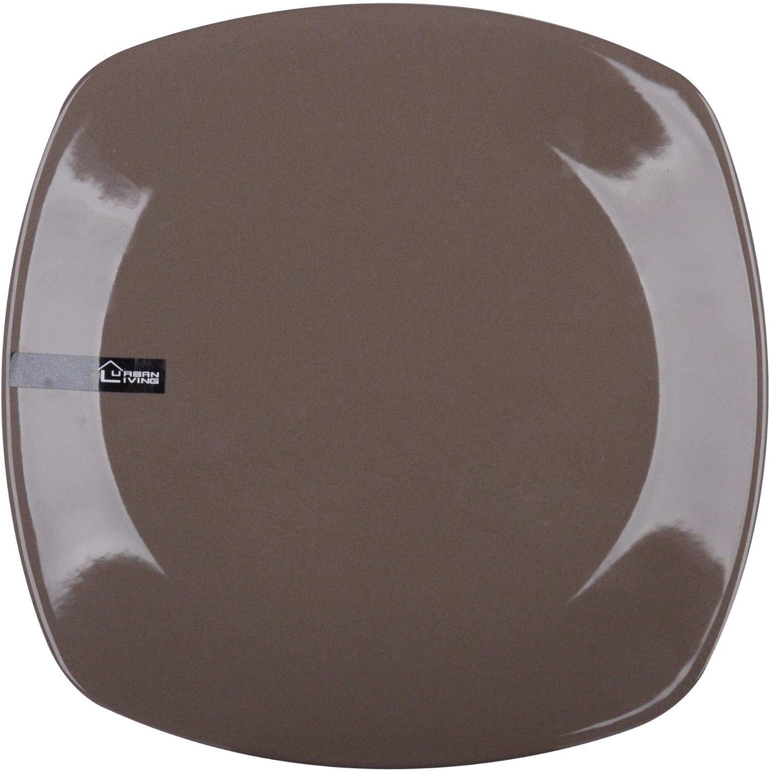 Urban Living Kitchen Set of 4 Soup Bowls Taupe 4 Square Dinner Plates or Salad Plates Brown Set of 4 (22cm Square Plate)