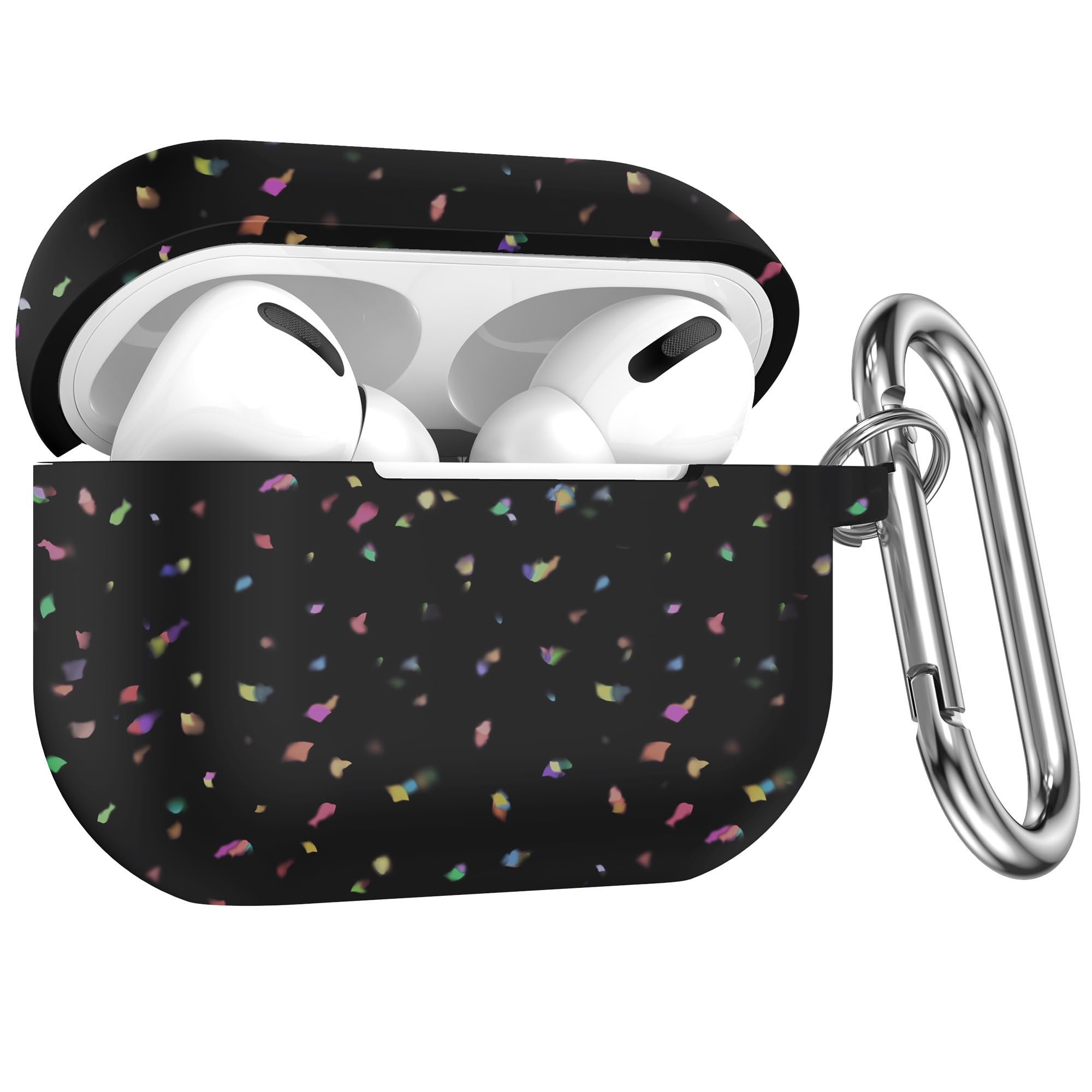 W-RARA Airpods pro 2nd Generation Case, Confetti Flakes Soft Silicone Protective Cover Compatible with Apple Airpods Pro 2nd & 1st Charging Case Cover