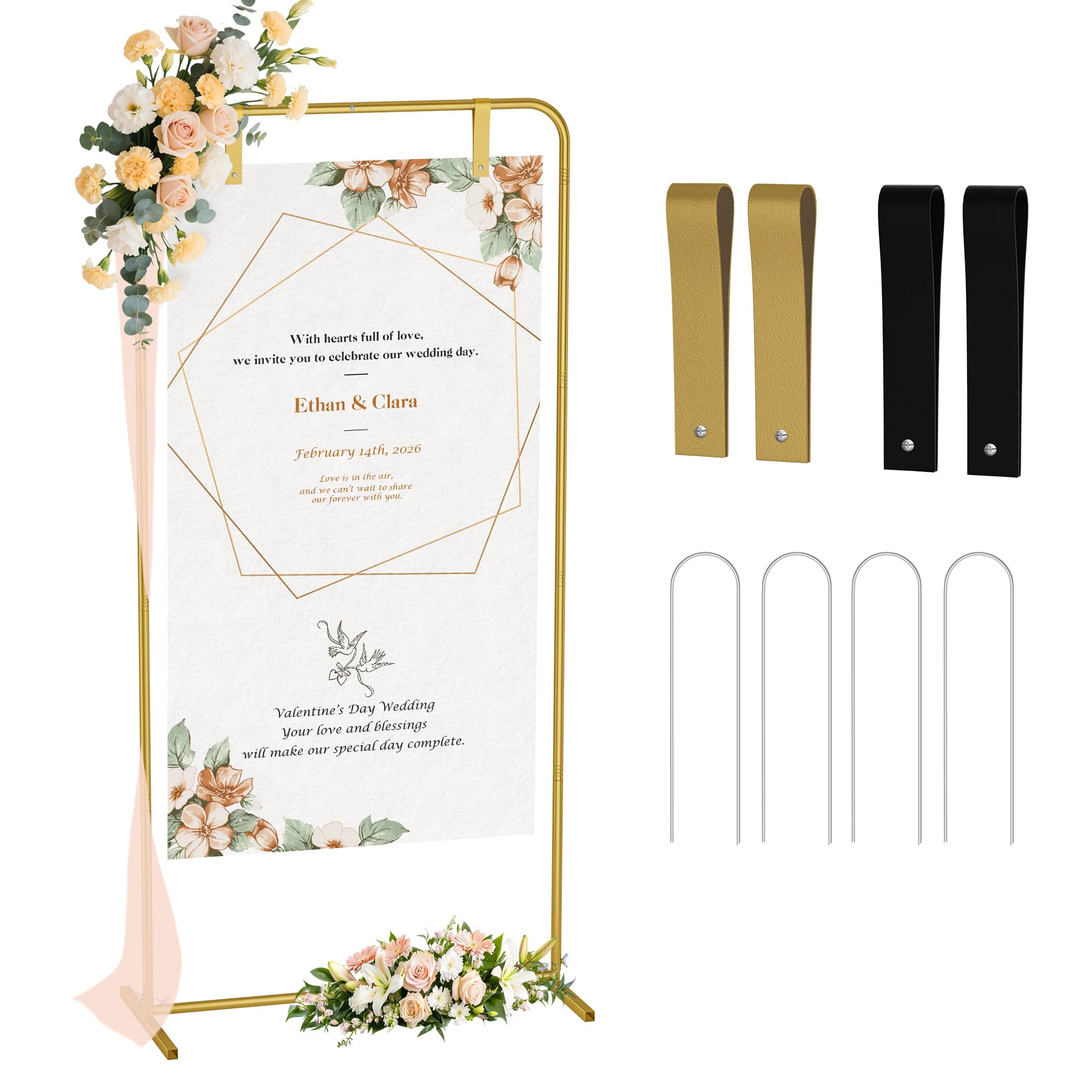 Photo 1 of Babenest Gold Metal Welcome Sign Holder Easel