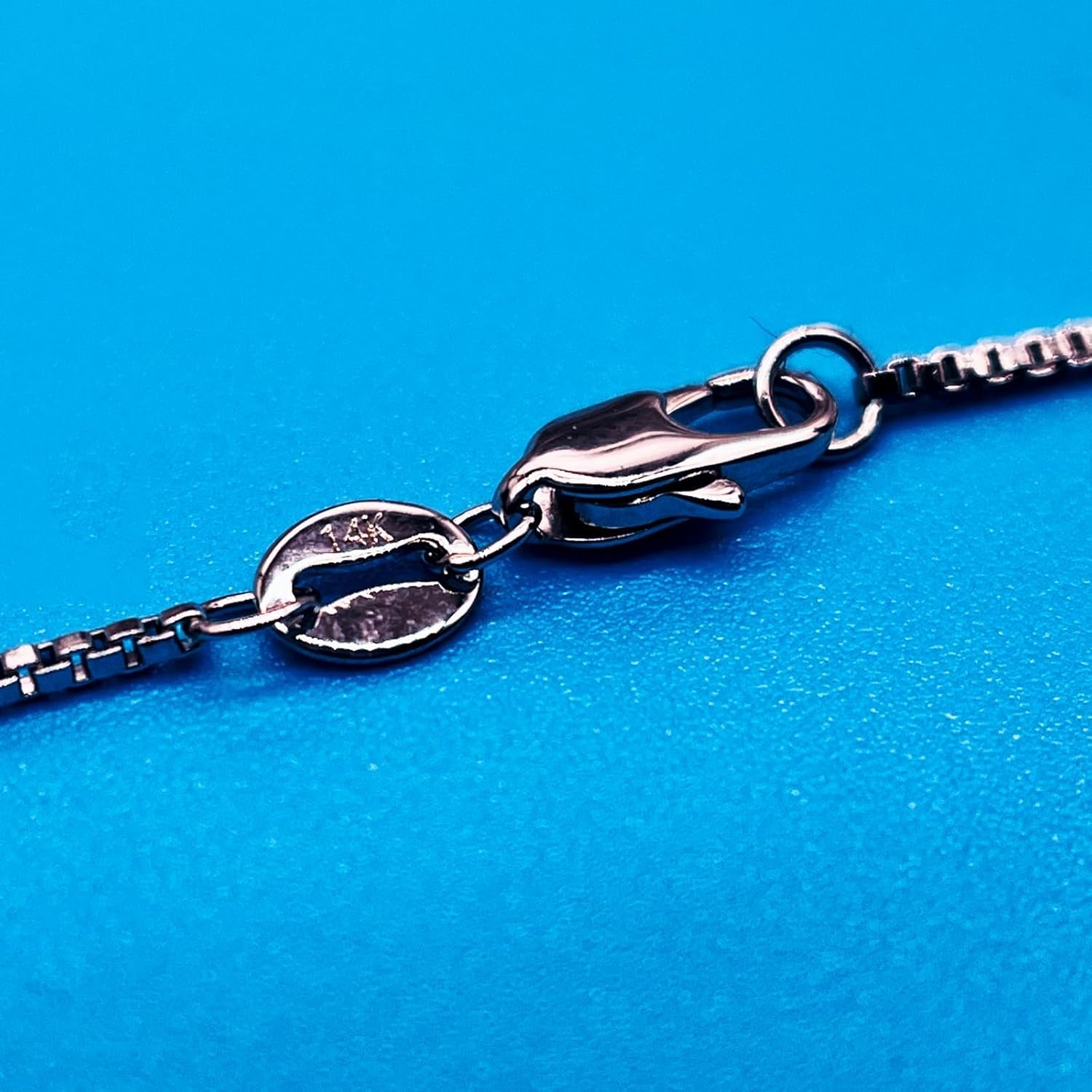 14K Real Yellow/White/Rose Gold Solid Box Link Chain Necklace with Lobster Claw Clasp, Jewelry Gift for Women or Men